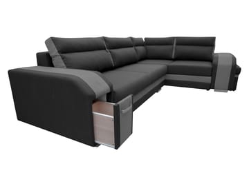 Lesley 4-sits Hörnbäddsoffa med förvaring - grå - Möbler - Soffa - Bäddsoffa