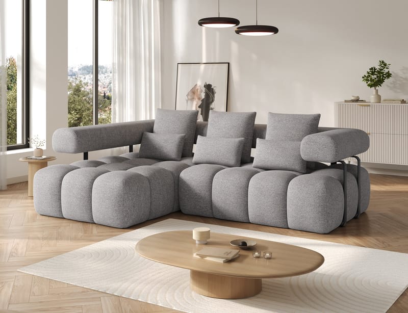 Levvi 3-sits Bubblig Bäddsoffa med Divan Vänster - Coralline 03 - Möbler - Soffa - Bäddsoffa