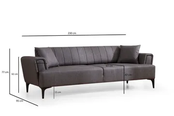 Lilesville 3-sits Bäddsoffa - Mörkgrå - Möbler - Soffa - Bäddsoffa