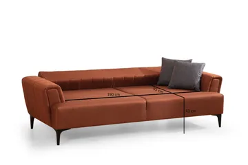 Lilesville 3-sits Bäddsoffa - Röd - Möbler - Soffa - Bäddsoffa