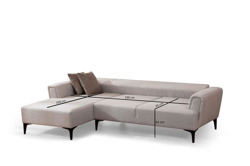 Lilesville Bäddsoffa med divan - Beige - Möbler - Soffa - Bäddsoffa