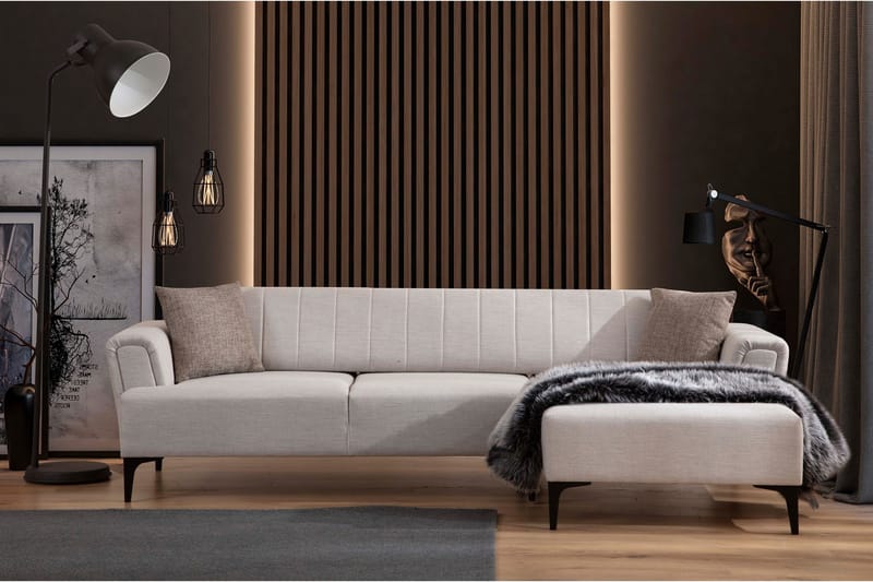 Lilesville Bäddsoffa med divan - Beige - Möbler - Soffa - Bäddsoffa