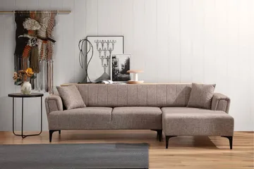 Lilesville Bäddsoffa med divan - Ljusbrun - Möbler - Soffa - Bäddsoffa