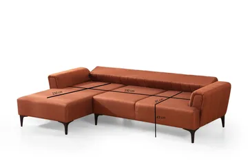 Lilesville Bäddsoffa med divan - Röd - Möbler - Soffa - Bäddsoffa
