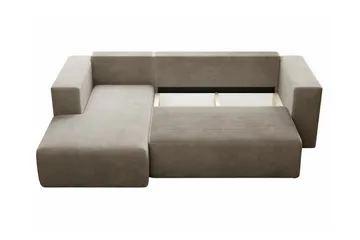 Listowel 3-sits Hörnbäddsoffa 121x205 cm med Förvaring i Manchester - Turkos - Möbler - Soffa - Bäddsoffa