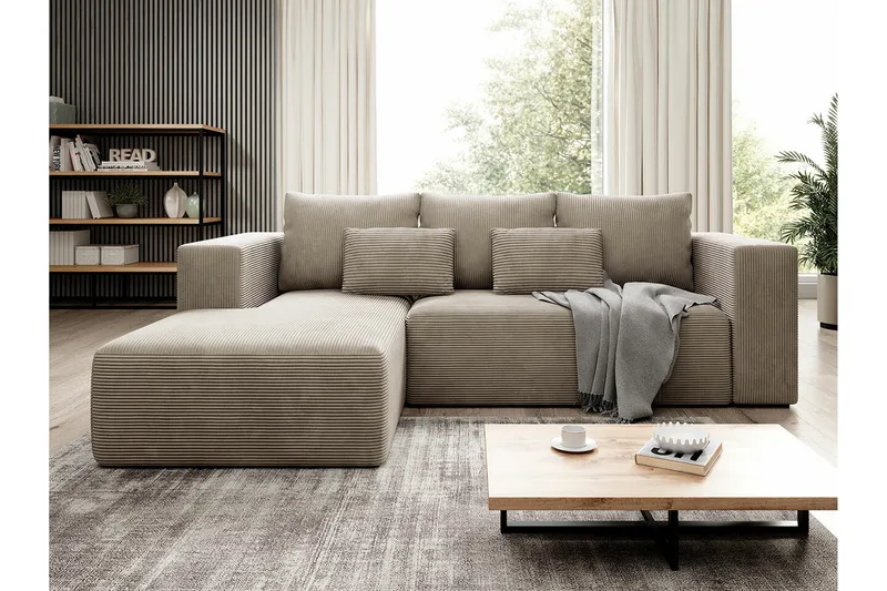 Listowel 3-sits Hörnbäddsoffa beige - Möbler - Soffa - Bäddsoffa