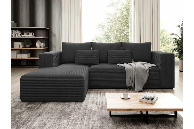 Listowel 3-sits Hörnbäddsoffa Black - Möbler - Soffa - Bäddsoffa