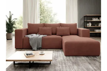 Listowel 3-sits Hörnbäddsoffa Brown - Möbler - Soffa - Bäddsoffa