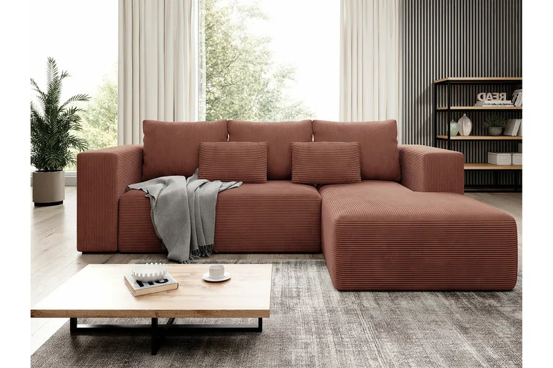 Listowel 3-sits Hörnbäddsoffa Brown - Möbler - Soffa - Bäddsoffa