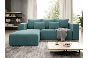 Listowel 3-sits Vänster Hörnbäddsoffa 121x205 cm med Förvaring i Manchester - Turkos - Möbler - Soffa - Bäddsoffa