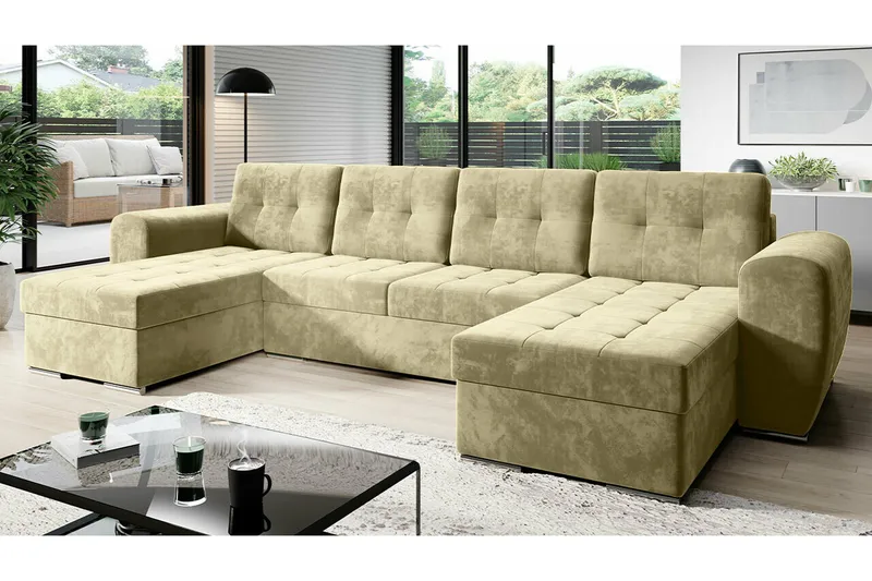 Listowel 4-sits Hörnbäddsoffa - Beige - Möbler - Soffa - Bäddsoffa