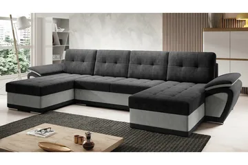 Listowel 4-sits Hörnbäddsoffa Dark grey/Light grey - Möbler - Soffa - Bäddsoffa