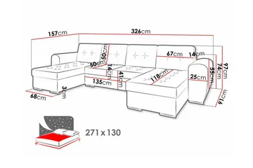 Listowel 4-sits Hörnbäddsoffa - Möbler - Soffa - Bäddsoffa