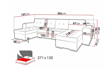 Listowel 4-sits Hörnbäddsoffa - Möbler - Soffa - Bäddsoffa