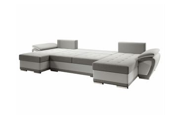 Listowel 4-sits U-formad Hörnbäddsoffa 130x271 cm med Förvaring i Tyg - Petrolblå - Möbler - Soffa - Bäddsoffa