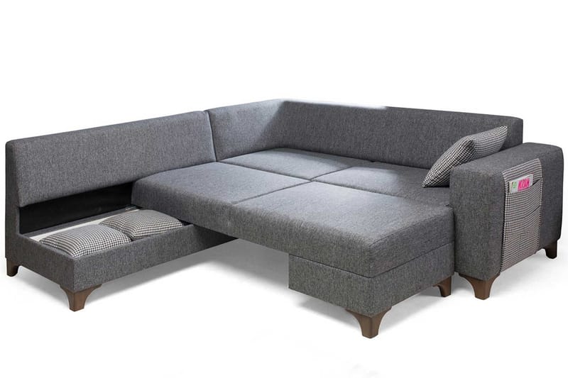 Loftia Hörnsoffa-bäddsoffa 230x90x150 cm - Grå - Möbler - Soffa - Bäddsoffa