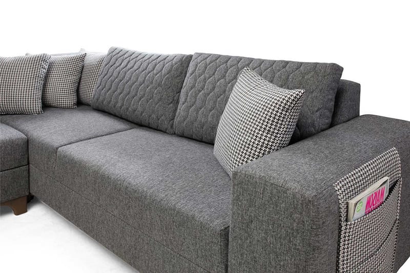 Loftia Hörnsoffa-bäddsoffa 230x90x150 cm - Grå - Möbler - Soffa - Bäddsoffa