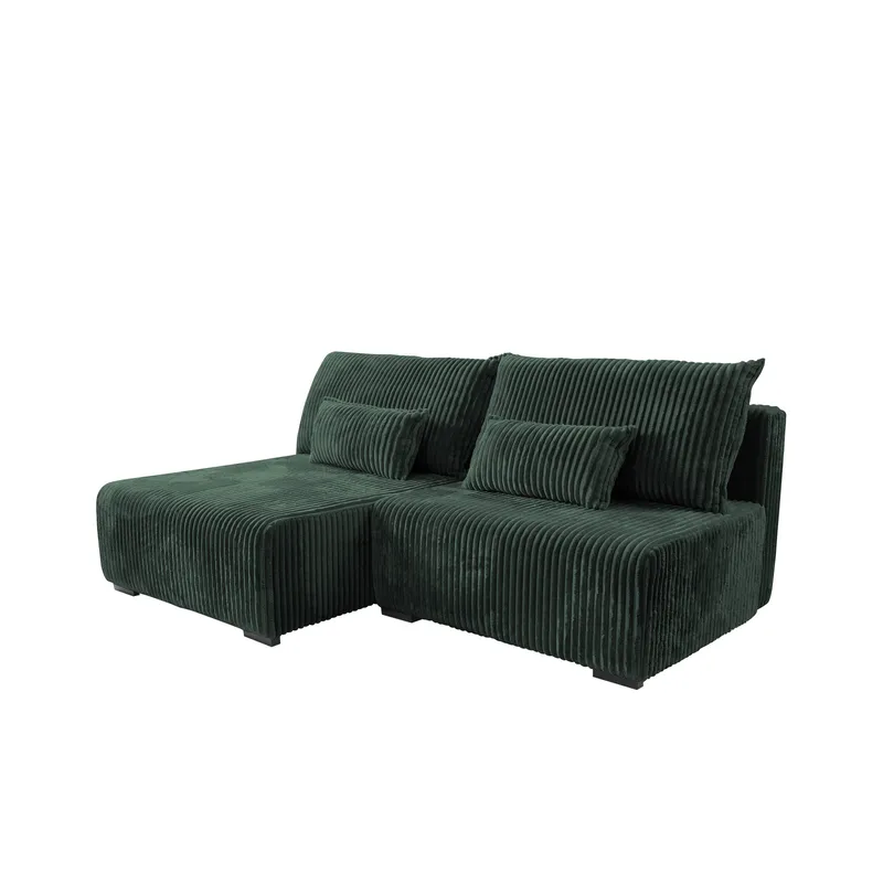 Lorynn 3-sits Bäddsoffa med divan - mörkgrön - Möbler - Soffa - Bäddsoffa
