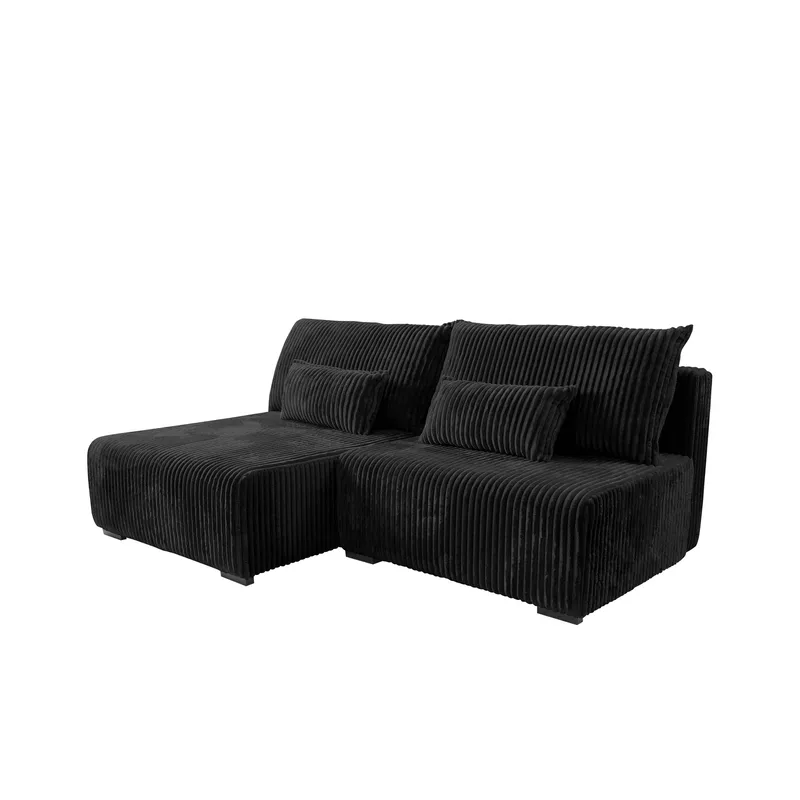 Lorynn 3-sits Bäddsoffa med divan - svart - Möbler - Soffa - Bäddsoffa