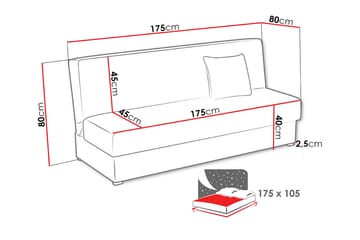 Lucille Bäddsoffa - Grå - Möbler - Soffa - Bäddsoffa