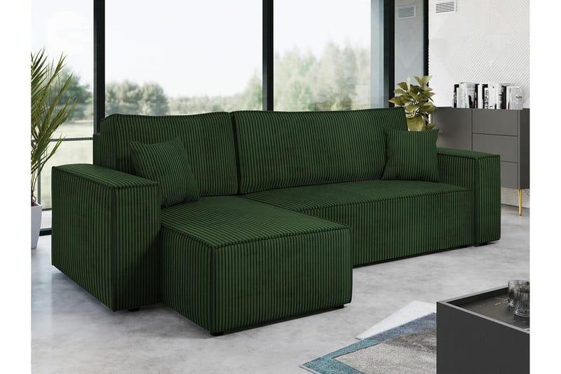 Magston 3-sits Hörnbäddsoffa - Grön - Möbler - Soffa - Bäddsoffa