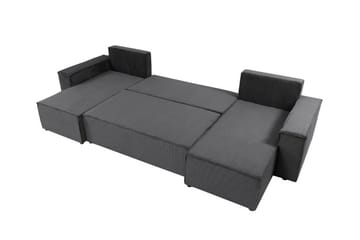 Magston 4-sits Hörnbäddsoffa 130x266 cm med Förvaring i Manchestertyg - Blå - Möbler - Soffa - Bäddsoffa