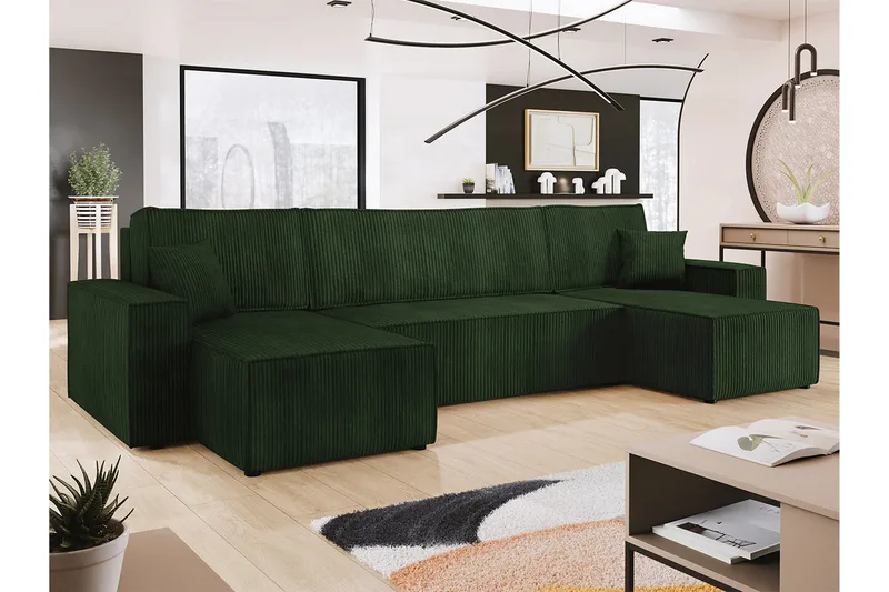 Magston 4-sits Hörnbäddsoffa - Grön - Möbler - Soffa - Bäddsoffa