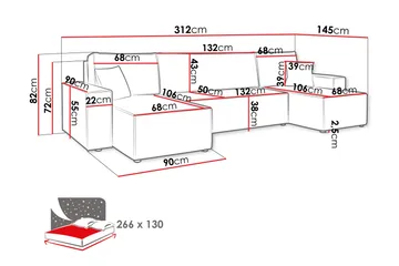 Magston 4-sits Hörnbäddsoffa - Grön - Möbler - Soffa - Bäddsoffa