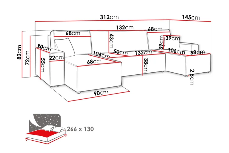 Magston 4-sits Hörnbäddsoffa - Grön - Möbler - Soffa - Bäddsoffa