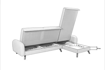 Malkiat Hörnbäddsoffa - Mörkblå - Möbler - Soffa - Bäddsoffa