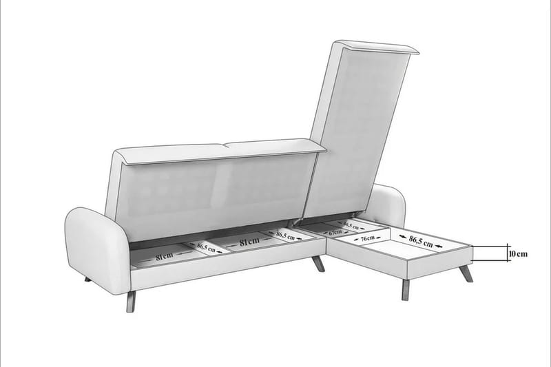 Malkiat Hörnbäddsoffa - Mörkblå - Möbler - Soffa - Bäddsoffa