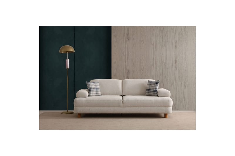 Mami 3-sits Rektangulär Bäddsoffa med Förvaring 100x225 cm i Bouclé - Gräddvit - Möbler - Soffa - Bäddsoffa