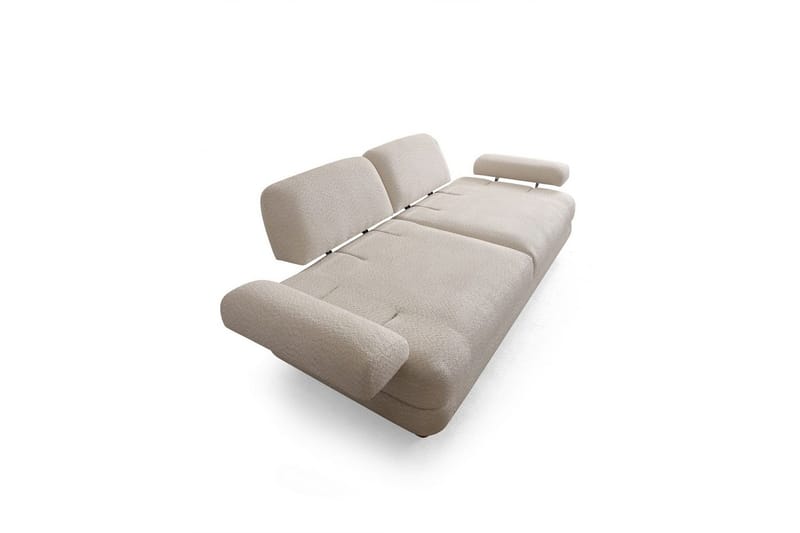 Mami 3-sits Rektangulär Bäddsoffa med Förvaring 100x225 cm i Bouclé - Gräddvit - Möbler - Soffa - Bäddsoffa