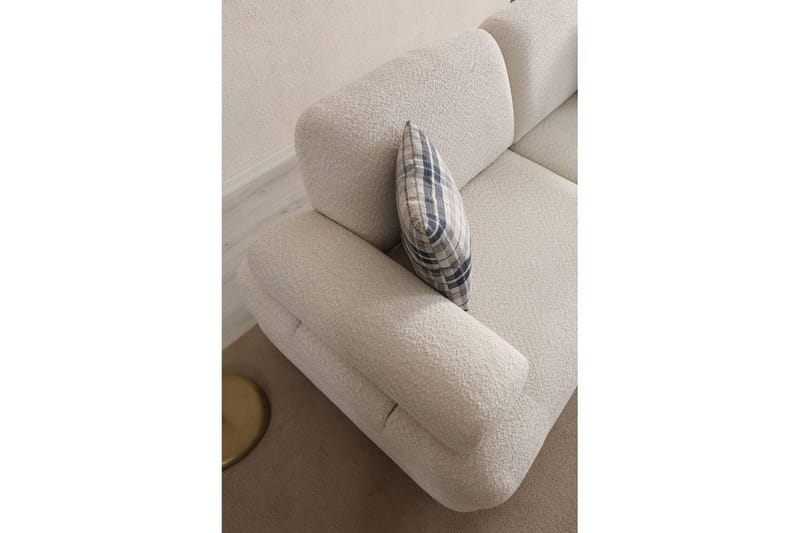 Mami 3-sits Rektangulär Bäddsoffa med Förvaring 100x225 cm i Bouclé - Gräddvit - Möbler - Soffa - Bäddsoffa
