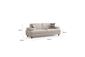 Mami 3-sits Rektangulär Bäddsoffa med Förvaring 100x225 cm i Bouclé - Gräddvit - Möbler - Soffa - Bäddsoffa