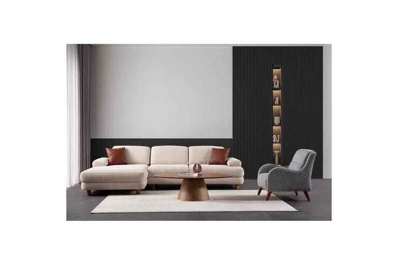 Mami Bäddsoffa med Divan 4-sits - Cream - Möbler - Soffa - Bäddsoffa