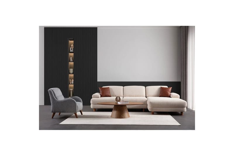 Mami Bäddsoffa med Divan 4-sits - Cream - Möbler - Soffa - Bäddsoffa