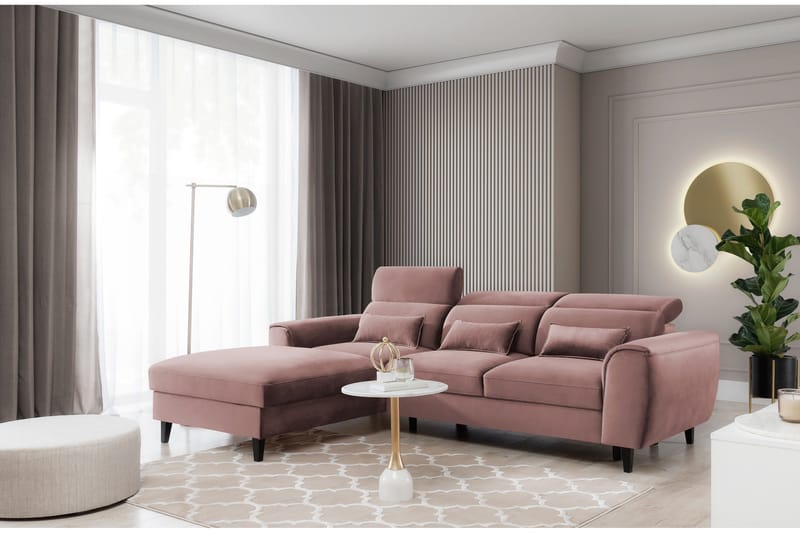 Manni 3-sits Bäddsoffa m. Divan med Förvaring - Rosa - Möbler - Soffa - Bäddsoffa