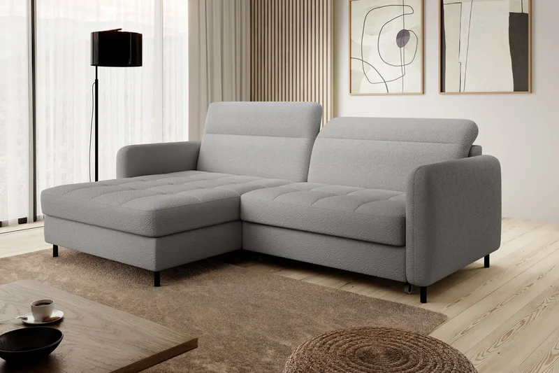 Manoti 3-sits Bäddsoffa m. Divan med Förvaring - Grå - Möbler - Soffa - Bäddsoffa