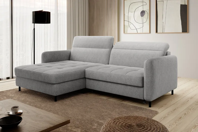 Manoti 3-sits Bäddsoffa m. Divan med Förvaring - Grå - Möbler - Soffa - Bäddsoffa