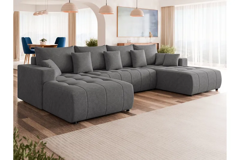 Mardon Bäddsoffa Dubbeldivan 4-sits - Grå - Möbler - Soffa - Bäddsoffa