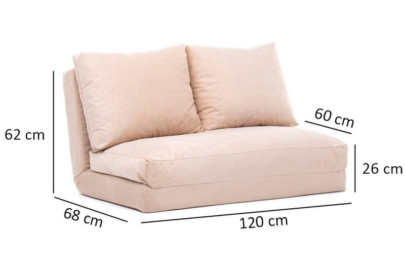 Maydena Bäddsoffa 2-sits 120x185 - Cream - Möbler - Soffa - Bäddsoffa