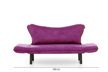 Mezonzo 2-sits Längsbäddad Fällbar Bäddsoffa 65x180 cm i Sammet - Lila - Möbler - Soffa - Bäddsoffa
