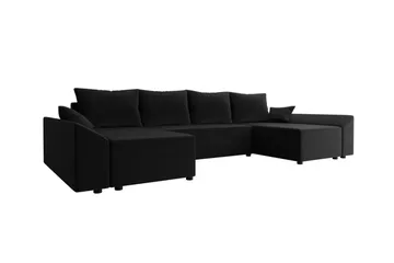 Midfeld 4-sits Hörnbäddsoffa Black - Möbler - Soffa - Bäddsoffa