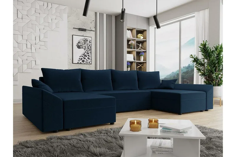 Midfeld 4-sits Hörnbäddsoffa blue - Möbler - Soffa - Bäddsoffa