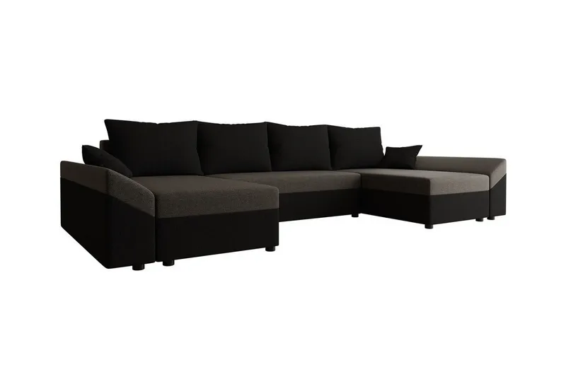 Midfeld 4-sits Hörnbäddsoffa Brown/Black - Möbler - Soffa - Bäddsoffa