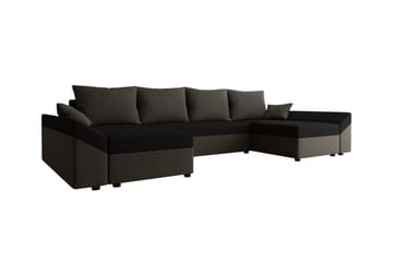 Midfeld 4-sits Hörnbäddsoffa Dark brown/black - Möbler - Soffa - Bäddsoffa