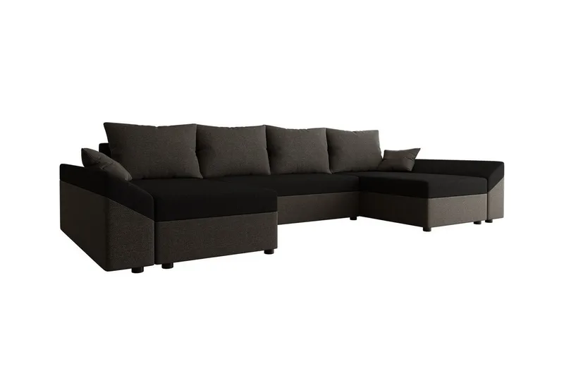 Midfeld 4-sits Hörnbäddsoffa Dark brown/black