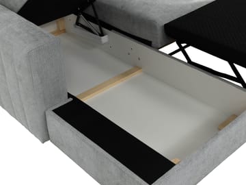 Milano 3-sits Bäddsoffa divan vänster med förvaring - Beige - Möbler - Soffa - Bäddsoffa