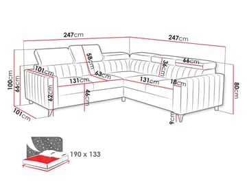 Milano 5-sits Bäddsoffa hörn med förvaring - Brun - Möbler - Soffa - Bäddsoffa